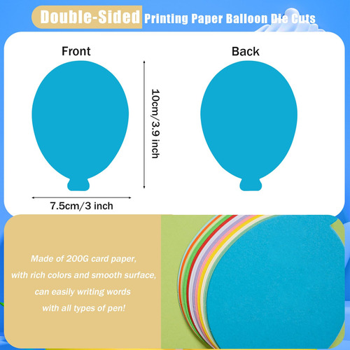 Globos De Papel Recortados Mixteach, 360 Unidades, Para Deco