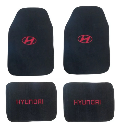 Kit 4 Tapetes Alfombra Bordado Rojo Hyundai Ix35 2015