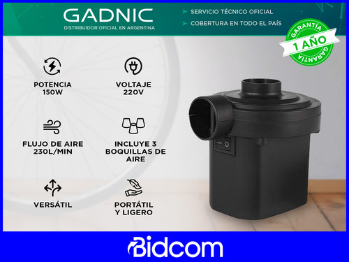 Inflador Eléctrico Gadnic 3 Boquillas 220v 230l/min