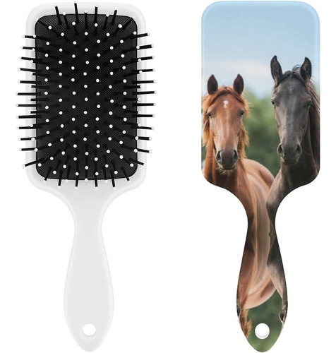 Three Horses Printed Hair Brush Air Cushion Massage Comb Squ