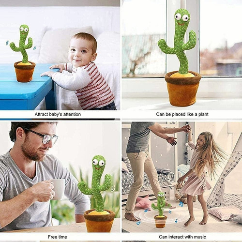 Imagen 7 de 7 de Juguete De Peluches De Cactus Bailando Cantando Imitaciones