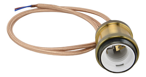 Colgante Vintage Con Cordón Portalámparas E27, Color Dorado