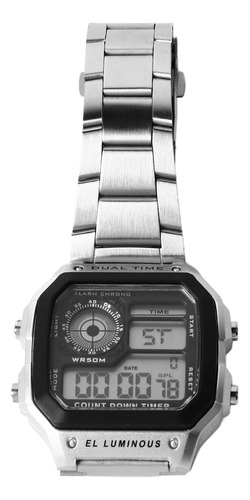 Reloj Deportivo Digital Impermeable Y Luminoso De Acero Inox