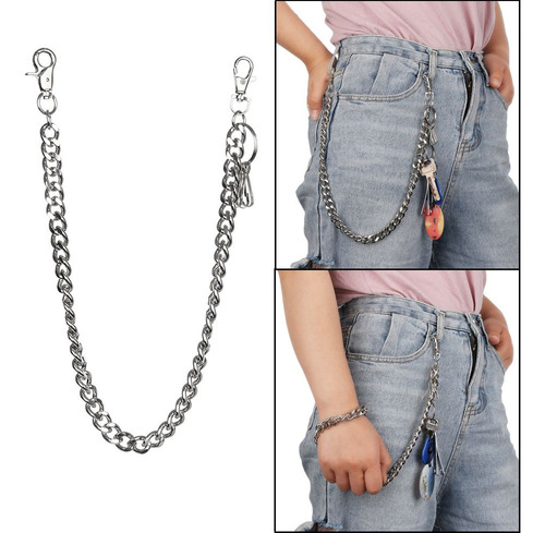 * Llavero Biker Link Pant Jean, Cadena Tipo Cartera, Llavero