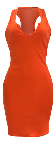 Vestido Sin Mangas Con Vaina Para Mujer, Vestido Con Cuello