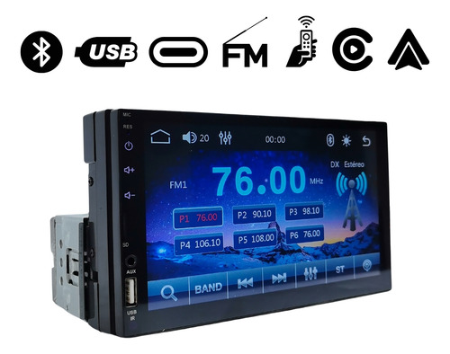 Multimídia 1din H-tech Espelhamento Usb Bluetooth Full Touch