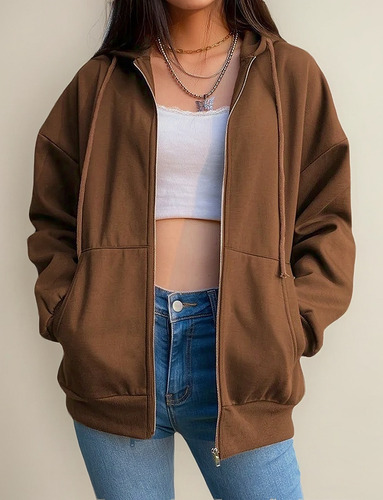 Sudadera De Otoño Mujer Sudaderas Moda Coreana Color Sólido