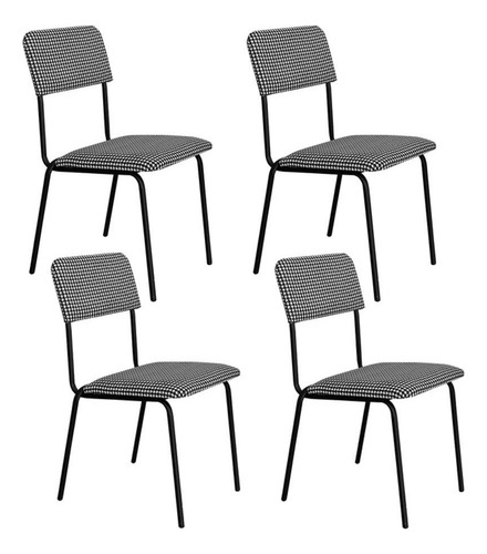 Silla De Comedor Tapizado Piel De Pool X 4 Unidades De Acero