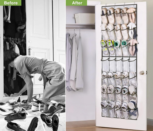 Misslo 35 Clear Large Pockets Over The Door Shoe Organize...
