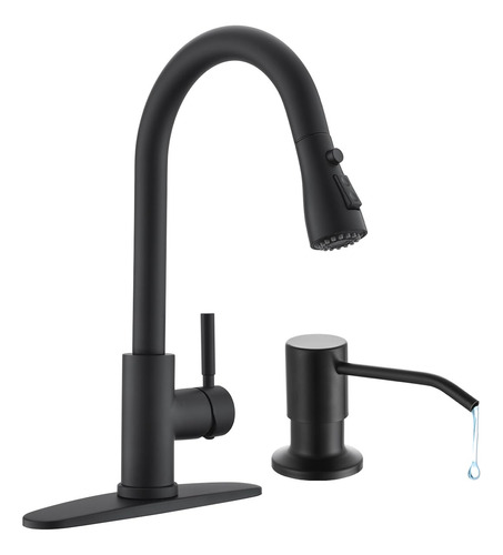 Grifo De Cocina Arofa Con Dispensador De Jabón Y Rociador Ex