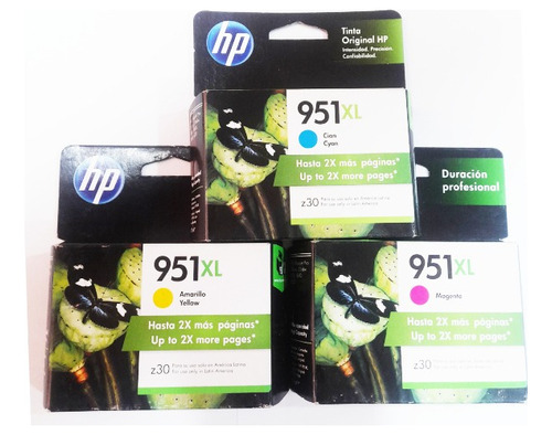 Hp 951xl Cian, Yellow Y Magenta Pack 3 Colores Original