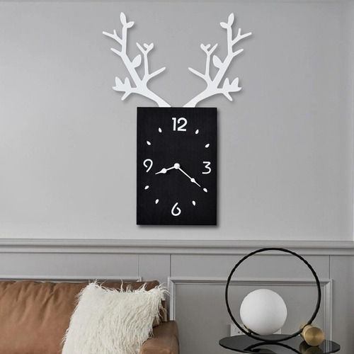 Reloj De Pared De Madera Minimalista, Diseño Elegante Negro