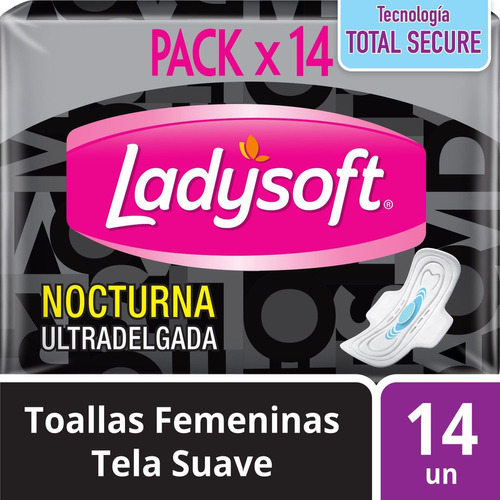 Ladysoft toalla femenina nocturna ultradelgada tela suave 14 un