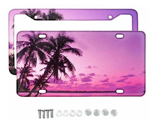 Marco - Kuiforti 2pcs License Plate Frame With Cover,tropica