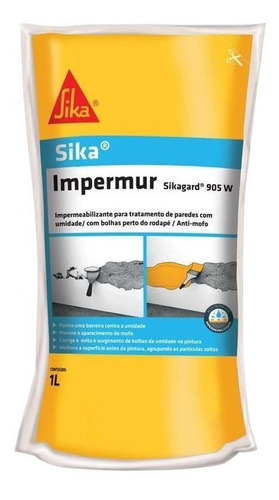 Imagem 1 de 1 de Impermeabilizante De Paredes Com Umidade Sika Impermur 1lt