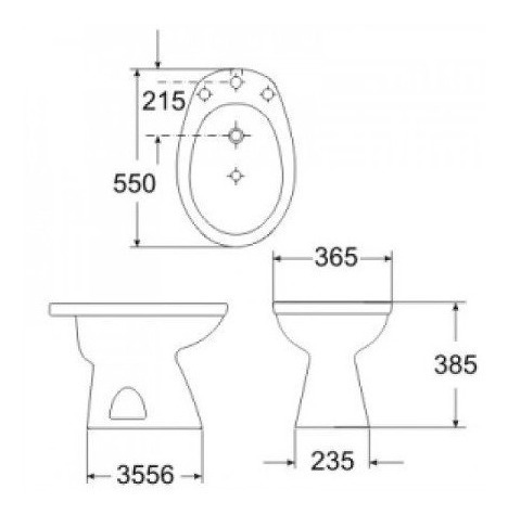 Imagen 2 de 4 de Combo Roca Capea Italiana Inodoro Corto Bidet Ahora12