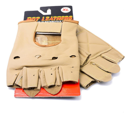 Imagen 1 de 2 de Guantes Sin Dedos De Cuero De Cuero Marrón X-large