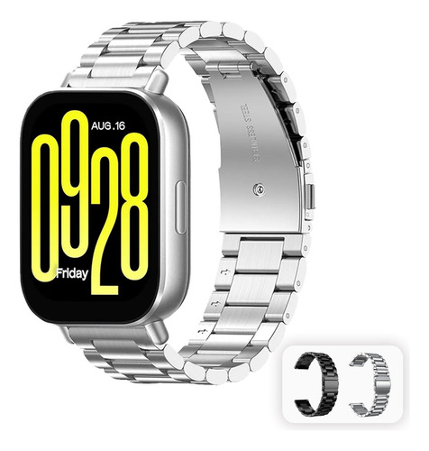Correa De Acero Inoxidable Para Redmi Watch 5 Active Lite Plata 2.2 Cm