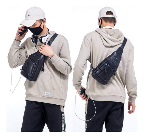 Bullcaptain Bolso Bandolera De Cuero Para Hombre Bolso De Pe