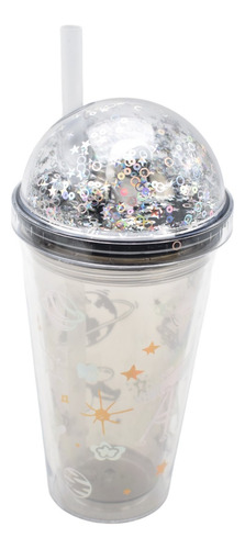Vaso Plastico Tapa Con Adorno Y Popote Astronauta Sm22hat230