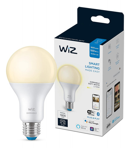 Bombilla Led Inteligente Wiz 100w Eq. (14.5w) A21 Blanc...