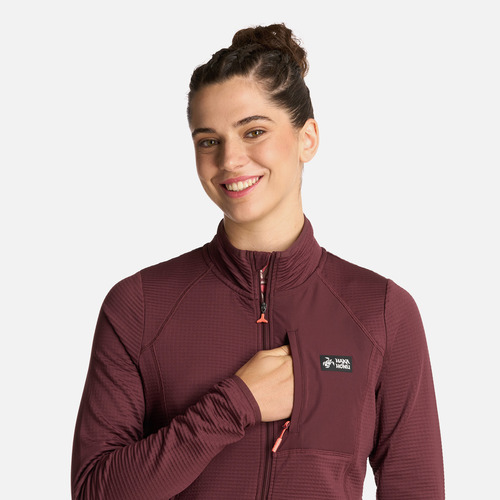 Polerón Mujer Taina Full Zip Burdeo Haka Honu I25
