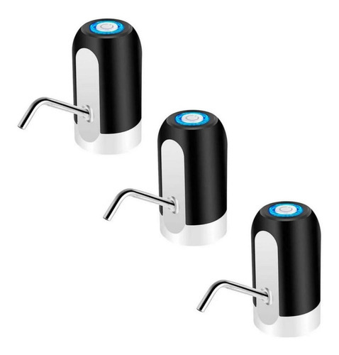 3 Bomba Dispenser Recarregável Usb Bebedouro Galão Água Pre