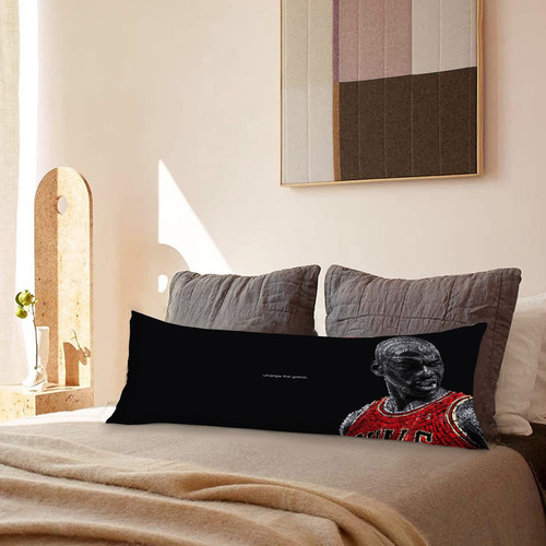 Cojin Almohada Larga Michael Jordan Change The Game 45x110cm Diseño De La Tela Lisa
