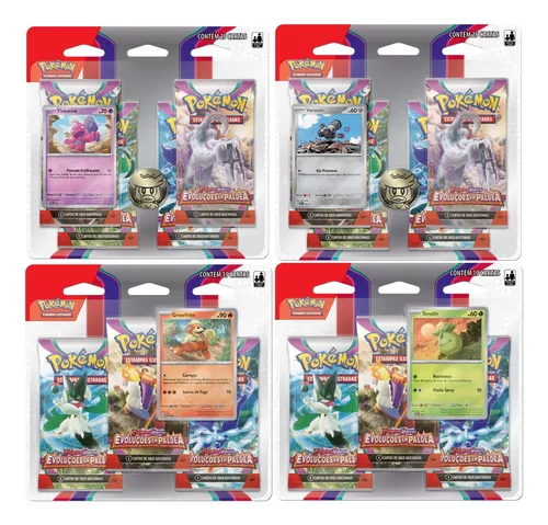 Pokemon Blister Quadruplo Evoluções Em Paldea Jogo de Cartas Copag