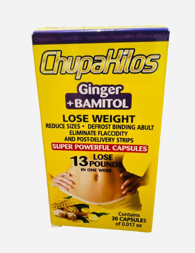 Chupa Kilos 30 Caps. Jengibre Y Bamitol Sabor Sin Sabor
