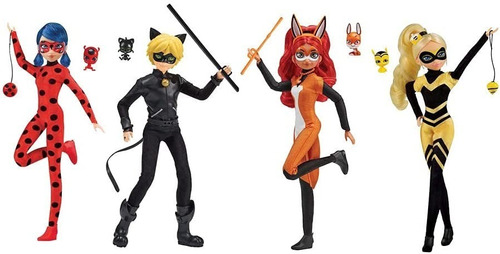 Miraculous Doll  (ladybug, Cat Noir, Rena Rouge, Queen Bee)