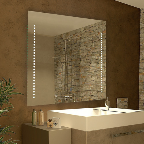Espejo C/luz Touch Led Incorporada Linea De Puntos En Marco
