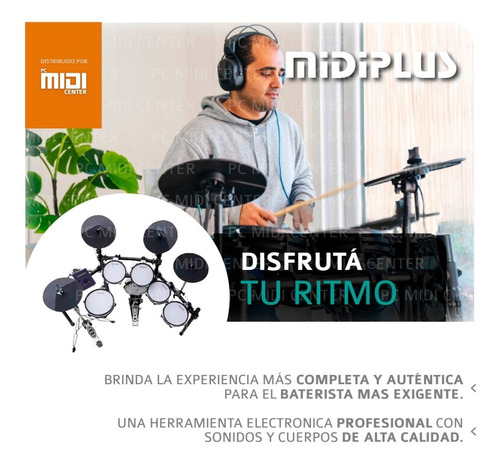 Imagen 6 de 9 de Batería Electrónica Midiplus Ed9 Pro 6 Cuerpo 4 Platos Cuota