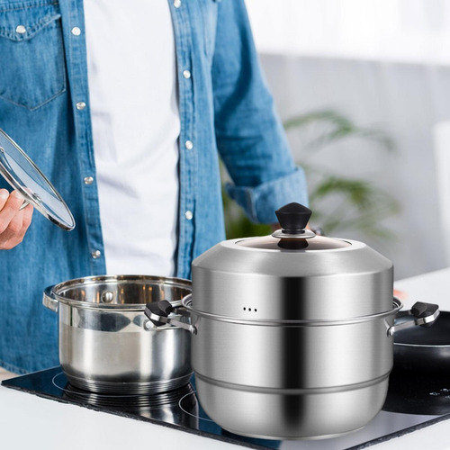 Utensilios De Cocina A Con Asa Para Tapa, Olla A 2 Niveles