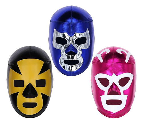 Three Mascaras Lucha Libre Mexicana Paquete 3 Disfraz Autent