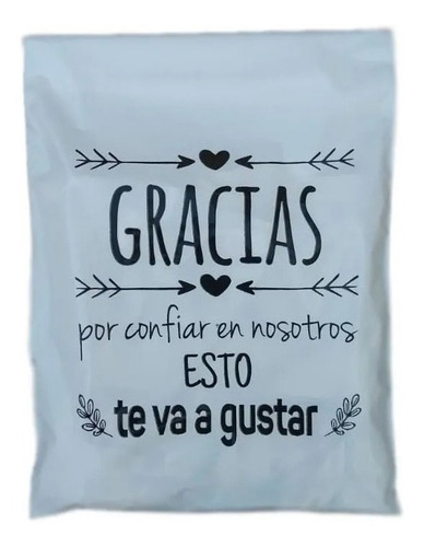 Imagen 1 de 4 de Bolsas Ecommerce Inviolable Envios 30x45 Gracias Blancax100u