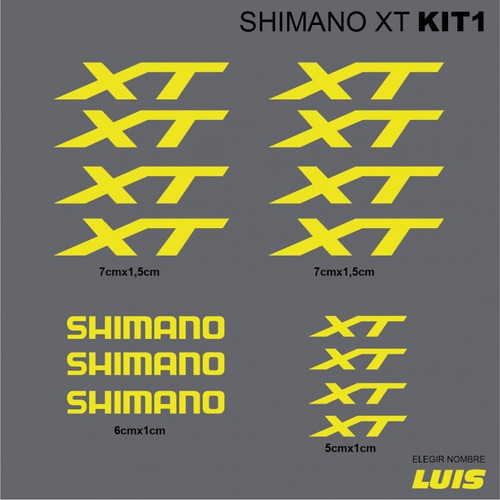 Shimano Xt Kit1 Sticker Calcomania Para Cuadro De Bici 