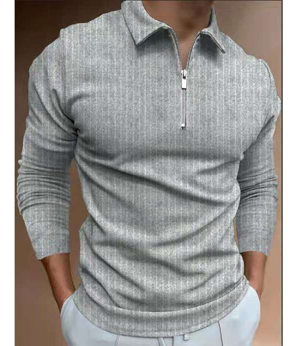 Camisas Polo Masculinas Camisa Casual Com Zíper Camisetas To