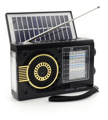 Radio Retro Bluetooth Con Recarga Solar Y Linterna Ktf-1481