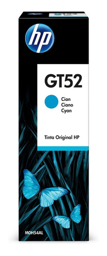 Botella De Tinta Hp Gt52 Cian 