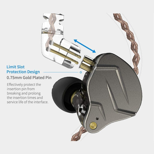 Auriculares In-ear Kz Zsn Pro 1ba+1dd Auriculares Con Cable