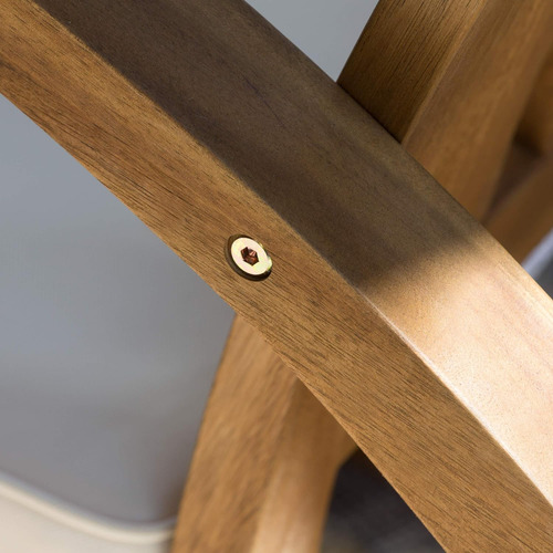 Gdfstudio Caleb - Mecedora De Madera De Acacia Para Exterior