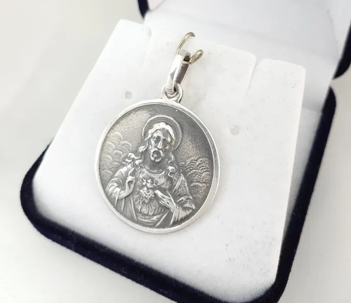 Medalla Sagrado Corazon Jesus 19 Mm 3 Gr Plata Kendra Joyas