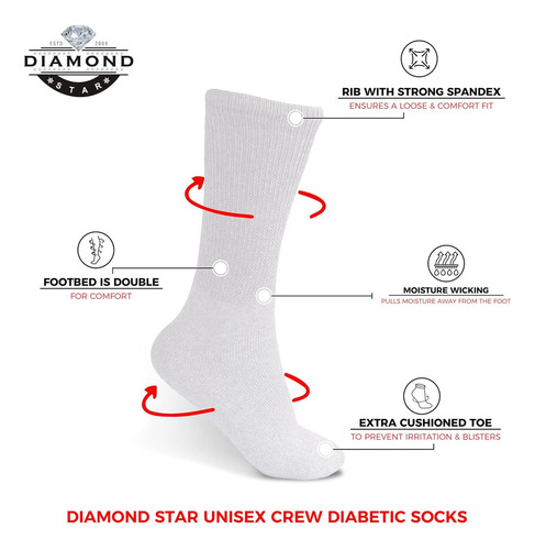 Calcetines Diabéticos De Diamond Star, Calcetines De Algodón