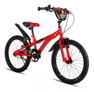 Bicicleta infantil infantil TopMega Superhéroes Crossboy R20 frenos v-brakes color rojo con pie de apoyo