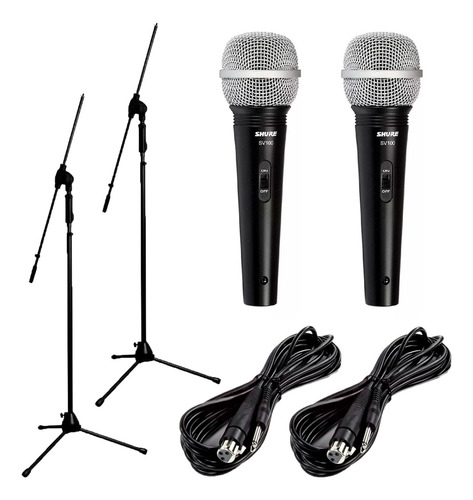 Microfono Shure Sv100 Profesional + Pie + cable x2
