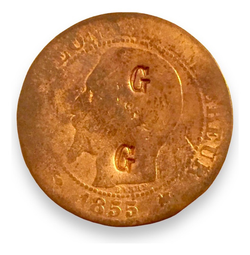 Moneda 1797 Gran Bretaña 2 Pences + 5 Centésimo Francia 1855 (Usado)