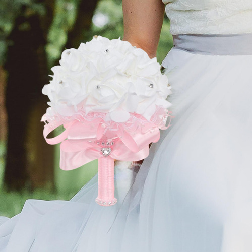 Ramo De Flores Artificiales Para Boda, Accesorios Para Rosa