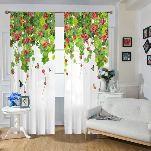 2 Cortinas De Ventana De Cortina Transparente 107cmx213cm
