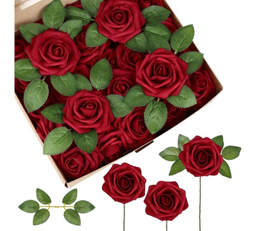 Flores Artificiales De Espuma De Latex. Pack De 50 (rosas R)